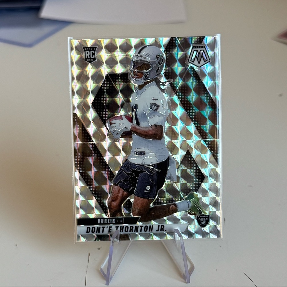 🔥 2025 Dont’e Thornton Jr. Panini Mosaic Silver Reactive Prizm Rookie. Raiders